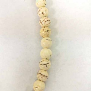 8mm round Beads, White Magnesite Beads, Howlite round beads, White / Cream beads for Jewelry Design, Wholesale Bead image 3