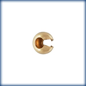 14K Gold Filled 4mm Crimp Bead Covers Pack of 20 pcs - 14/20 Gold Crimp Cover, Gold Fill Findings