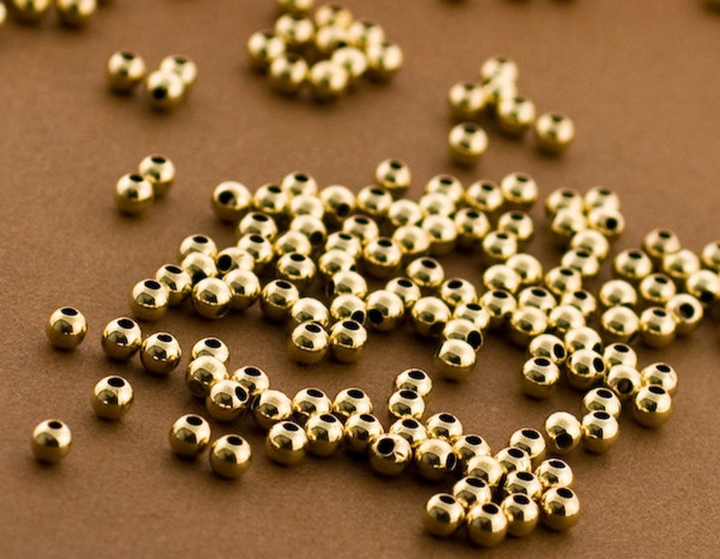 2.5mm Gold Filled Round Beads Gold Filled Beads Seamless Etsy