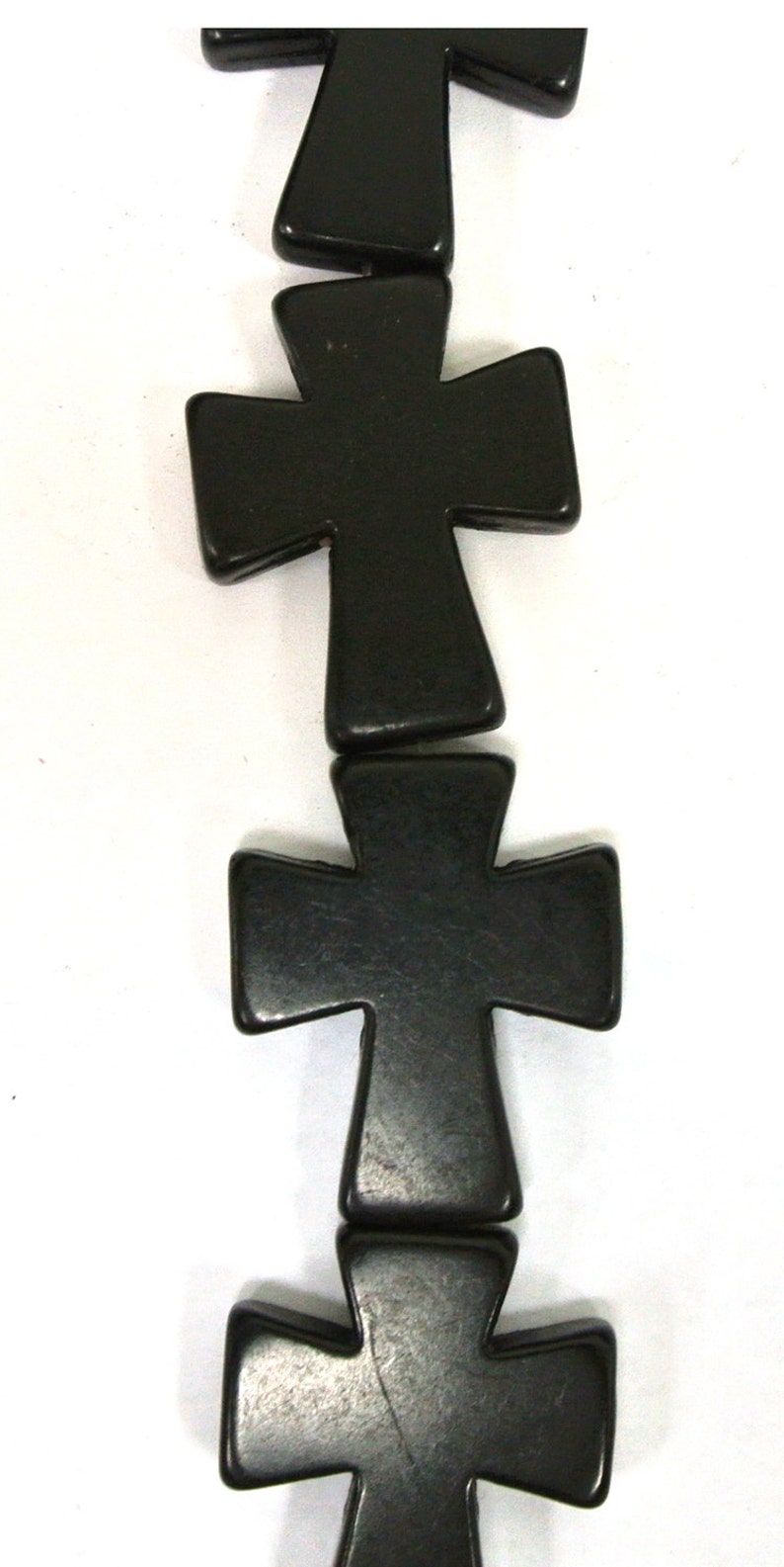 Black Cross Beads, Large Crosses, 35x30mm Magnesite Crosses, Howlite Crosses, 16 Strand, 11 PCS, Cross Jewelry, Wholesale Beads image 3