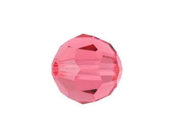 Swarovski Crystal Bead, 4mm, Crystal Bead, 20PCS, Swarovski Crystal Jewelry, Swarovski Round Bead, Padparadscha, 5000, Wholesale Swarovski