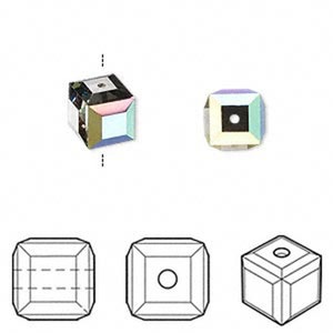 5601 Swarovski Cube Bead - 6 MM - Crystal Vitrail Medium - 10 PCS - Vintage swarovski Cube- Wholesale Pricing - Lowest Pricing, Ships quick!