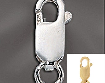 10mm Lobster Clasp, Sterling Silver Lobster Clasp OR Gold Filled Lobster Clasp, 10 PCS, Wholesale Lobster Findings, lobster Claw, 14k Clasp