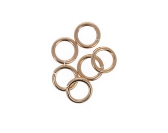 5pc, 10mm, 14ga, 14kt Gold Open Jump Rings, Thick Open Jump Rings, Gold Filled Split Rings, Jewelry Repair and Design, Gold Filled Findings