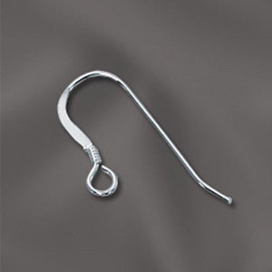 Sterling Silver Ear Wires, Silver Earring Hooks, Coil Earwire, Fish Hooks for Making Earrings, 25 PAIR of Sterling Ear Wires, Wholesale image 2