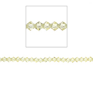 4mm Crystal Bicone Beads, 100 pieces, Jonquil, Genuine Swarovski Crystal Beads, #5301 or #5328 Cone Shaped Crystals, Wholesale Lots