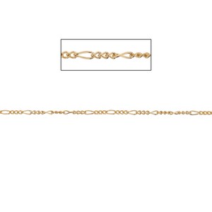 Gold Filled 2.1mm Figaro Chain, 14kt Gold Filled, Chain by the foot, 3 + 1 Figaro link chain, Permanent Jewelry Chain, Forever Bracelets