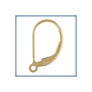 14KT Gold Filled Leverbacks, Lever back Findings, 2 Pairs, Gold Earring Findings, Leverback hooks, Earring Hooks, Wholesale Findings