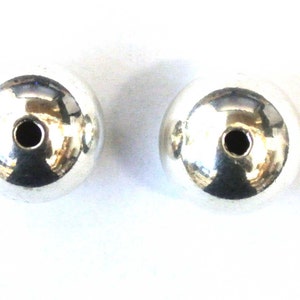 Sterling Silver Beads, 12mm Sterling Silver Round Beads, 925 Seamless Beads, 2 pcs sterling Silver focal Beads, silver beads, silver finding