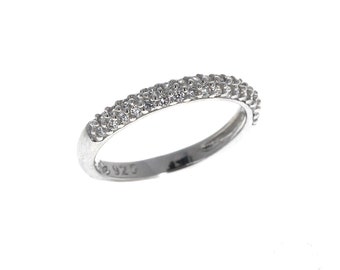 Sterling Silver, CZ Stack Ringer, Cubic Zirconia, Stackable Ring, 925