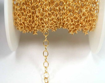 Cadena rellena de oro, cadena de extensión rellena de oro, 5 PIES, cadena de oro por pie, cadena de cable de oro, cadena rellena de oro de 14 quilates, cadena al por mayor, 2207