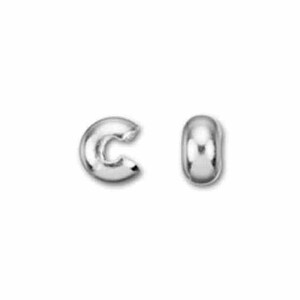 Finding, Ilver Plated 3mm Crimp Cover - Brightling Bead - Wholeale