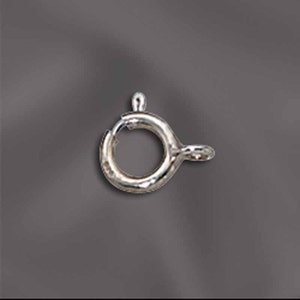 50 Pieces,  6mm Spring Ring Sterling silver Clasp, Wholesale Findings, Necklace closure, Necklace hook, Open ring Clasp, Small silver clasp