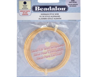 Artistic Wire Beadalon Craft Wire - 24 Gauge, Silver Plated Gold, 10 Yard Spool