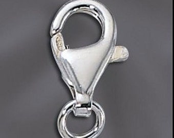 10pcs Sterling Silver 925 Lobster Clasp 16mm, 13mm, 11mm, 9mm With