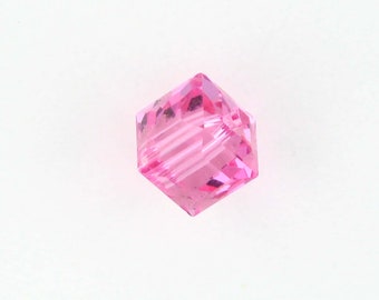 5601 Swarovski Crystal Cube Bead, 4mm, Rose, 24 PCS - Vintage Swarovski Cube, Square Crystal Bead, Genuine Swarovski