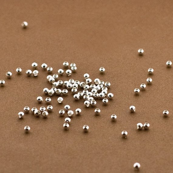 2.5mm Sterling Silver Beads 1000pc SS Beads Seamless 2.5mm