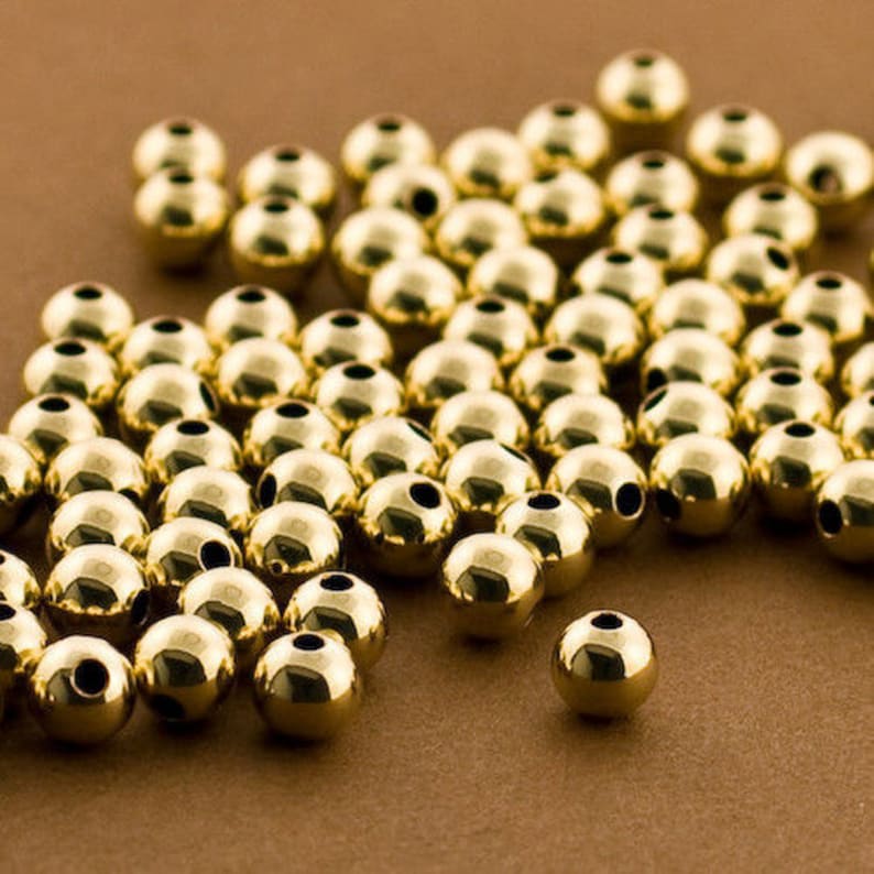 5mm Gold Filled Round Beads Gold Filled Beads Seamless Gold Etsy
