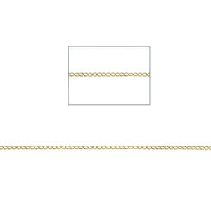 14kt Gold Filled Chain, Curb Chain, 10 feet, lightweight chain, 0.9mm Micro Curb Chain, Light Yellow 14 karat Gold Filled Mini Curb Chain.