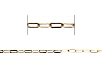 Gold Filled Chain, Paperclip Chain, Medium 3 x 6mm Elongated Paperclip Chain, Sold by the foot, GF2505F