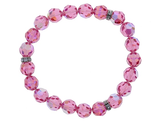 Swarovski Crystal, Pink, Rose AB, Crystal Bracelet, Aurore
