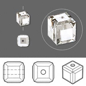 5601 Swarovski Cube Bead - 6 MM - Crystal Silver Shade - 10 PCS - Vintage swarovski Cubes - Wholesale Pricing - Lowest Pricing, Ships quick!