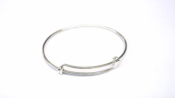 Sterling Silver Adjustable Bangle Bracelet .925 Silver Add a 