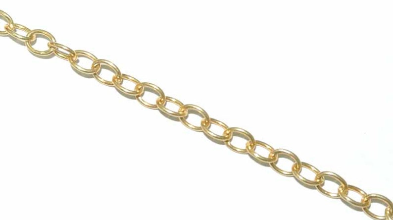 Gold Filled Chain by the Foot Cable chain, Extension Chain, Chain for making jewelry, 14kt gold Filled, 3 Feet, GF2207 image 3