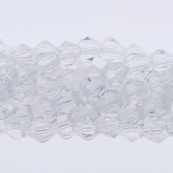 Clear Crystal Beads, Bicone Beads, 4mm, 1 strand, Crystal Beads, Beads For Making Jewelry, Wholesale Beads