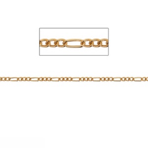 Figaro chain, 14kt Gold Filled 2.7mm Figaro Chain, 1 foot, 3 + 1 Figaro Link Chain, Permanent Jewelry Chain, Forever Bracelets, Anti Tarnish