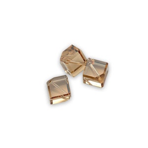 5600 Swarovski Crystal Cube, 8mm, Lt Colorado Tpz, 20 PCS, Swarovski Diagonal Cubes, Vintage Swarovski Diagonal Cubes, Wholesale Swarovski