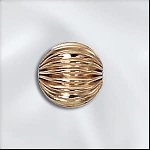 25pcs, 5mm Gold Filled Beads, 14k Gold Filled Fluted Beads, 5 MM Gold Fill Corrugated Round Beads, Wholesale Gold Findings, Made in USA