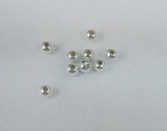 Sterling Silver Beads 3mm 25Pcs, Genuine Italian 925 Sterling Silver 3