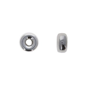 10 Piece - Sterling Silver Rondelle Beads, 5.5mm High Polished, Smooth Rondelle Bead, 2mm Thick, 1mm Hole size, Donut Shaped Beads, SS8261