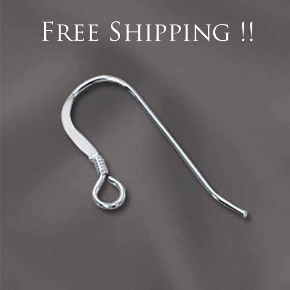 200pc, Sterling Silver Earring Finding. Earring Wire Hooks, Ear Wire Pack  of 100 .925 Pure Genuine Silver, French Wires With Coil 