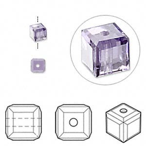 5601 Swarovski Crystal Cube - 6 mm - Tanzanite - 10 PCS - Vintage swarovski Cubes - Wholesale Pricing - Low Prices, Ships From USA quickly !