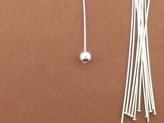  Sterling Silver .925 Headpin with Ball End, 3 Inch, 24