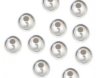 Perline in argento sterling, perline rotonde in argento sterling da 10 mm, 925 perline senza soluzione di continuità, perline focali in argento sterling 10 pezzi, perline d'argento, scoperta d'argento