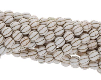 20 Perles En Magnésite – Boules 3mm Couleur Ivoire Crème, Parfaites Pour La Création