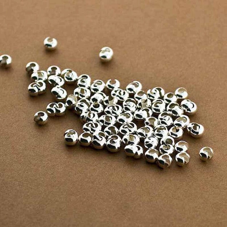 Sterling Silver Crimp Covers 3mm Crimp Covers 100 PCS 925 Etsy