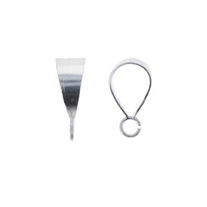May include: Two silver-toned pendant bails, one with a loop and the other with a straight end.
