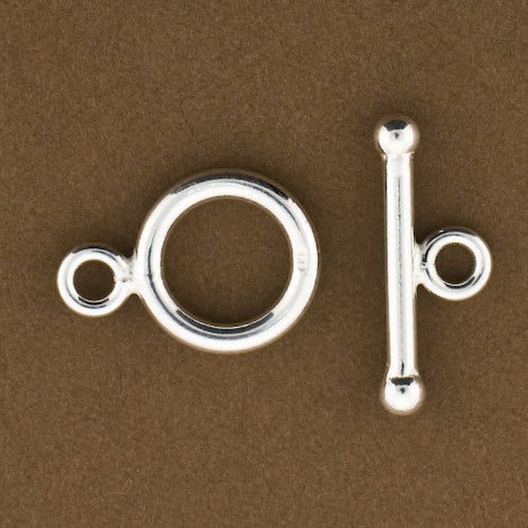 1x STERLING SILVER BRIGHT APPLE TOGGLE CLASP 11mm N006 