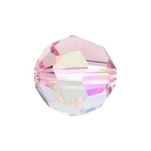 Swarovski Crystal Bead, 4mm, Crystal Beads, 20PCS, Swarovski Crystal Jewelry, Swarovski Round Bead, Light Rose AB, 5000, Wholesale Swarovski