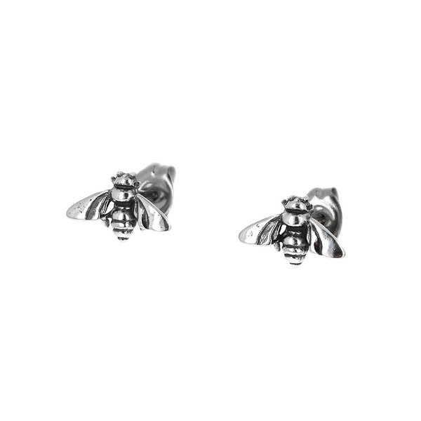 Sterling silver earrings, Bumble Bee Earrings, Studs, 925 Small Dainty Studs, Mini Bee Earring, 2nd Hole, Genuine Silver