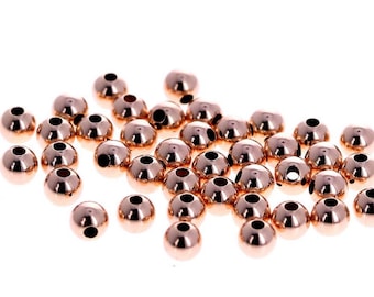 300pc, 4mm Rose Gold Filled Beads, Seamless Beads, 4mm Beads, Spacers Goldfilled, Regular Hole Beads, Made in USA 14/20 14kt