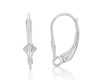 Boucles d'oreilles levier en argent sterling, dos leviers, 30 paires, boucles d'oreilles levier fleur de lys, 925 fils d'oreilles, accessoires de vente en gros