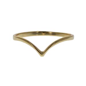 Sterling Silver, Gold Chevron Stacker, 14kt gold plated skinny ring, Gold Stacking Ring, 1mm band