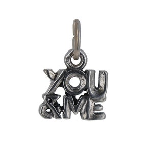 Sterling Silver, You & Me Charm, 925, Charm for Necklace or Bracelet, Love Charm, You and Me, CH1397