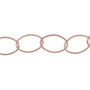 Rose Gold Plated Patterned  Flat Oval Chain, Large Chain for Jewelry Design, Extra Large Rose Gold Oval Link Chain, RG084 foot - 17x26mm
