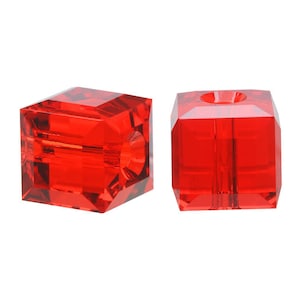 5601 Swarovski Crystal Cube Bead, 4mm, Light Saim, 24 PCS - Vintage Swarovski Cube, Square Crystal Bead, Genuine Swarovski